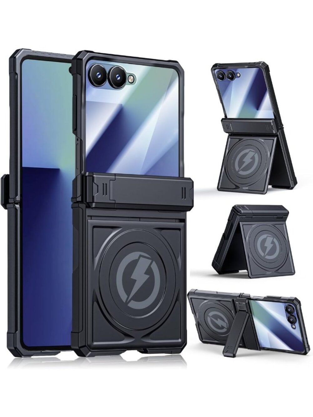 Military Grade Magnetic Case for Galaxy Z Flip 7 - Heavy Duty, Dual Kickstand
